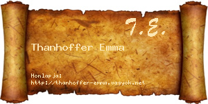 Thanhoffer Emma névjegykártya